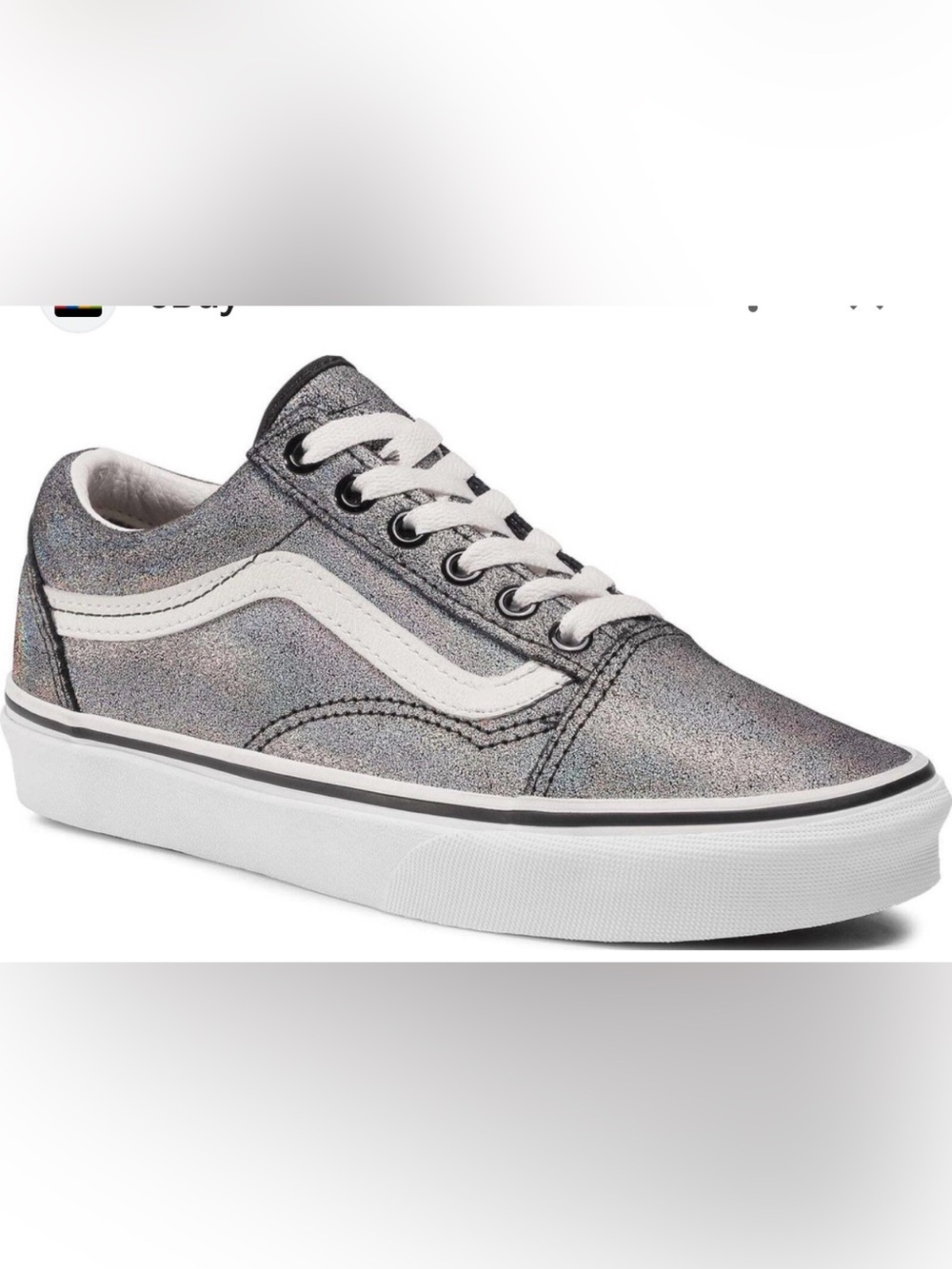 Vans Old Skool Prism Holographic Silver Sneakers Size 8